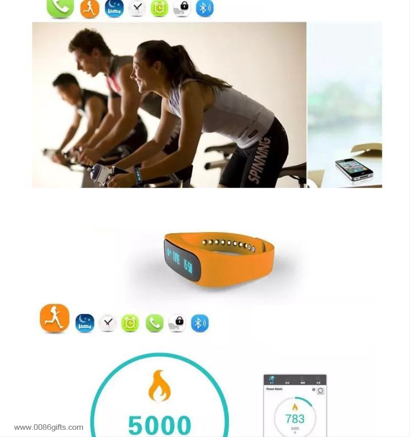 pulgadas 0,84 tiempo OLED pantalla bluetooth 4.0 cámara remota salud pulsera