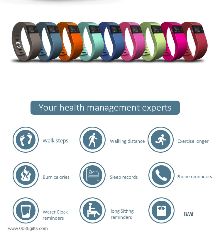 Bluetooth 4.0 version trifles vibration alert notification health bracelet