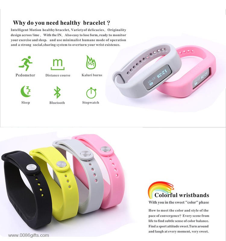 Bluetooth 4.0 Zdrowia Mankiet Cyfrowy Opaski Fitness