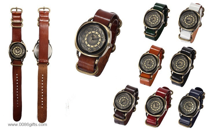  leather band custom logo watches 