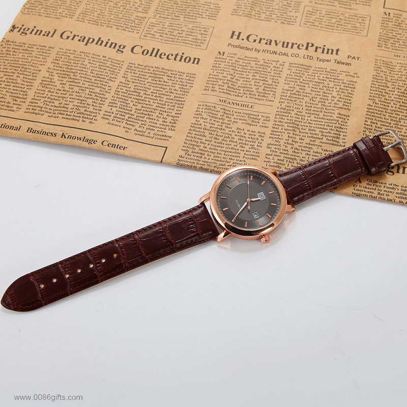 calendar leather men watches 