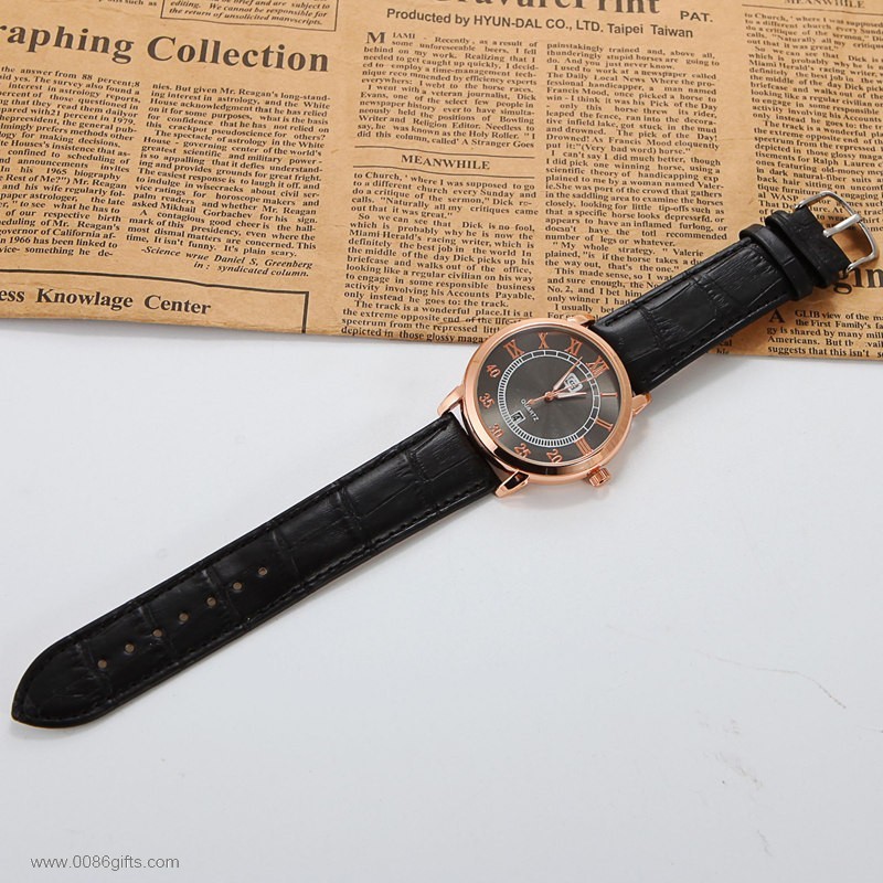 PU belt slim waterproof watch