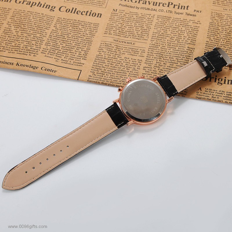 PU belt slim waterproof watch