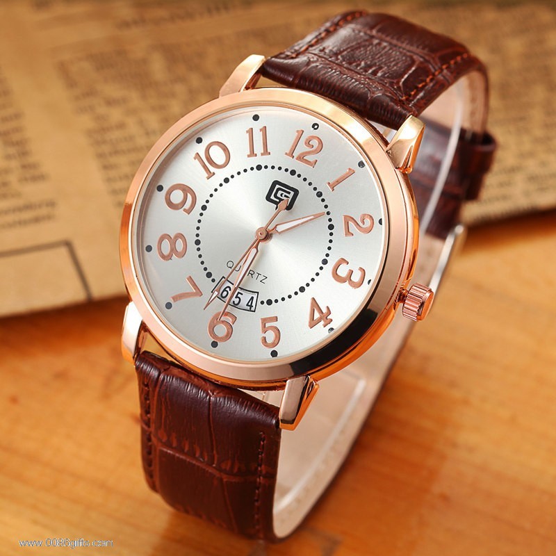 PU strap calendar men watches