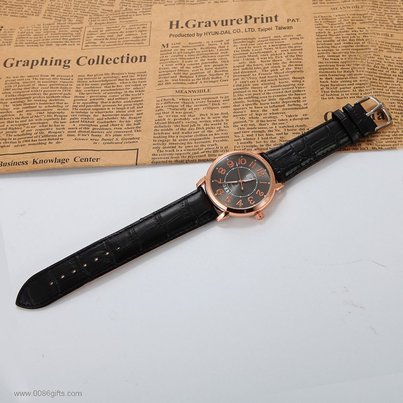 PU strap calendar men watches