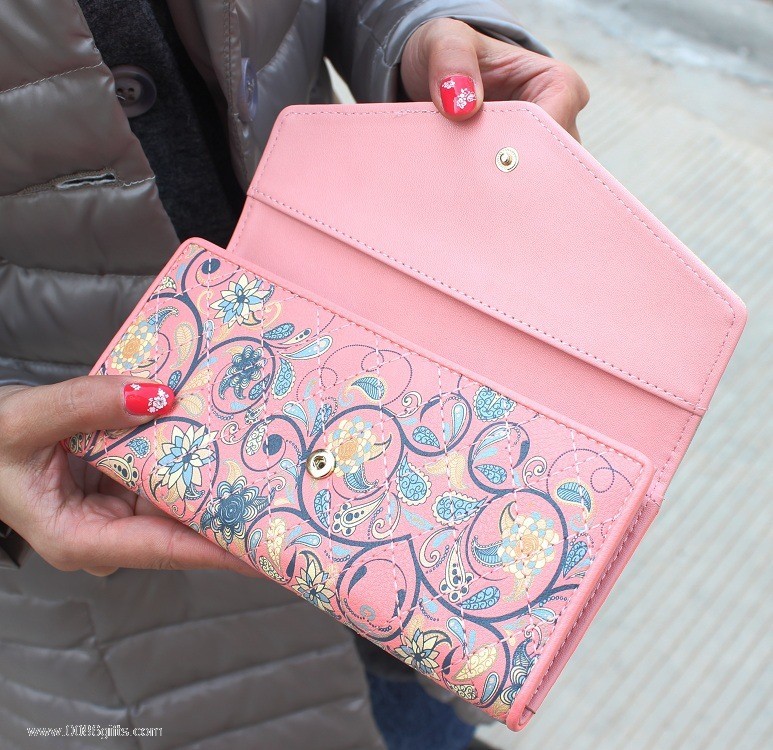 floral kuvert kvinnor plånbok