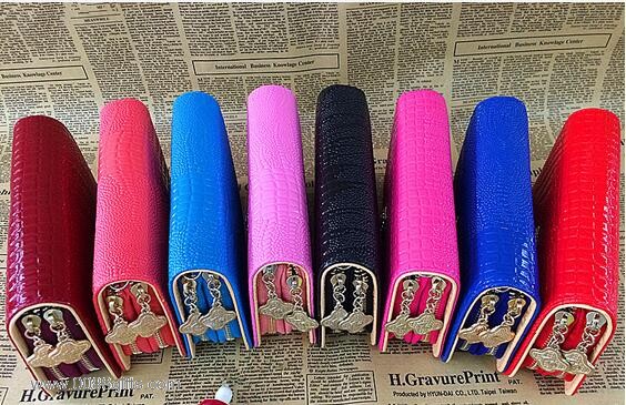 crown double zipper woman wallet