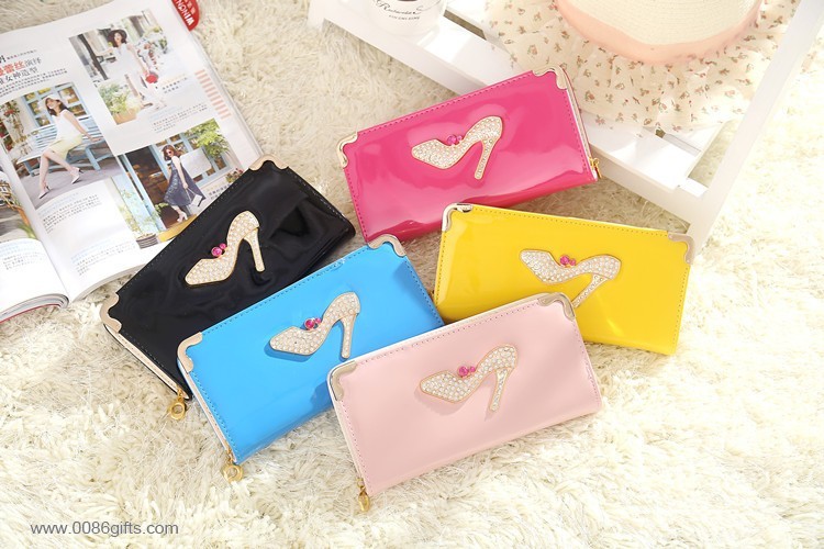 candy color high heels wallet 