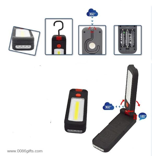 3W COB+4LED Rollover fold Work light with a hook and magnet