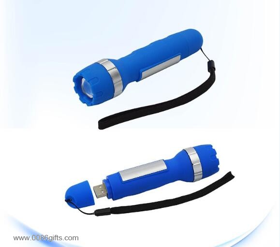 plastic LED flashlight USB charger